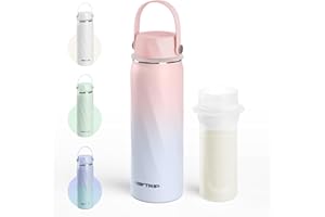 HEYTRIP Portable Breastmilk Cooler - 20oz Stainless Steel Milk Chiller Bottle for Travel & Work | Reusable Breastmilk Storage Container, 36+ Hour Cooling, TSA Approved | Rosy Azure