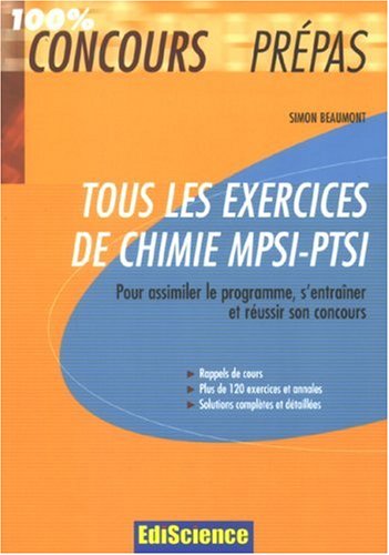 Tous les exercices de chimie MPSI-PTSI