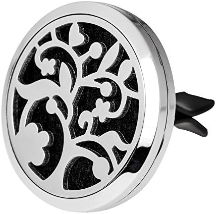 Aromatherapy Car Air Freshener Eco-Friendly Non-toxic- 316 L Stainless Steel Locket Vent Clip Essential Oil Diffuser for Travel
