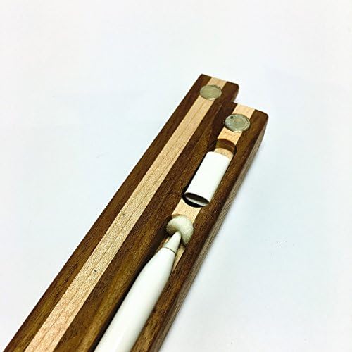 Apple Pencil Case for iPad Pro Models 9.7 &amp; 12.9 Walnut with Maple Stripe