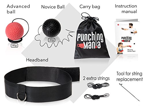 Punching Mania Boxing Reflex Ball for Adults and Kids - 2 Pro Punching Fight Balls on String for Han - //medicalbooks.filipinodoctors.org