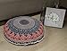 GANESHAM Indian Boho Decor Round Mandala Pillow Throw Mandala Tapestry Hippie Round Seating Pouf Ottoman, Mandala Floor Pillow 32x32 (Blue & Red)