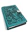 Modern Artisans Hummingbird American-Made Embossed Leather Writing Journal Cover in Teal, 6 x 9-inch + Refillable Hardbound Insert Book