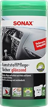 SONAX 412100 KunststoffPflegeTücher Box (enthält 25 Tücher)
