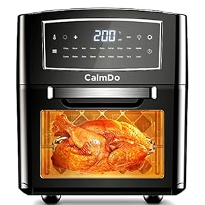 CalmDo-Air-Fryer-Oven-12-Liters-Tower-Low-Fat-Oven-18-Preset-Programmes-Oil-Free-Frying-Cooking-with-LED-Touch-Screen-Temperature-Timer-Control-10-Accessories-Recipes-Included-XX-Large CalmDo Air Fryer Oven, 12 Liters Tower Low Fat Oven, 18 Preset Programmes Oil Free Frying Cooking with LED Touch Screen Temperature & Timer Control, 10 Accessories & Recipes Included (XX-Large)