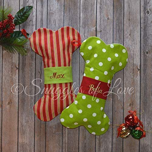 Dog Bone Christmas Stocking Personalized Dog Stocking in