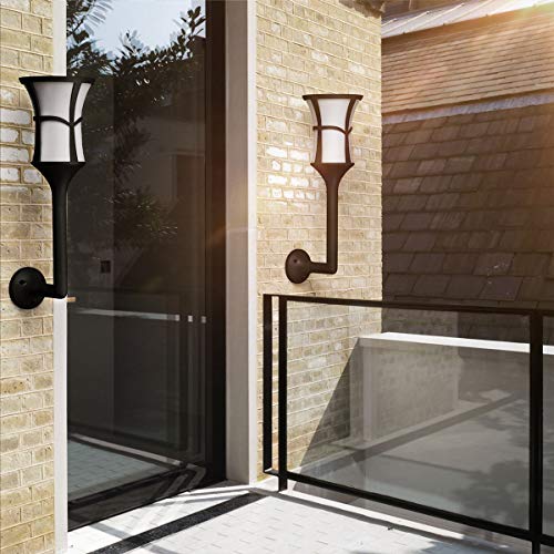 Solar Torch Lights Outdoor, 2-pack SOCO Waterproof Flickering Flames Torches Lights Solar Spotlights Landscape Decoration Lighting, Dusk to Dawn Auto On/Off Security Torch Light for Patio Driveway