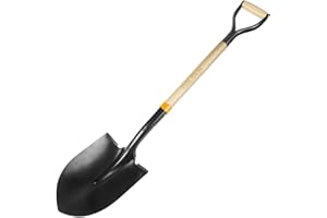 Tolsen Garden Shovels For Digging,Spade Shovel,Garden Shovel For Planting,D Handle Steel Shovel Pointed Wooden Handle,Carbon 