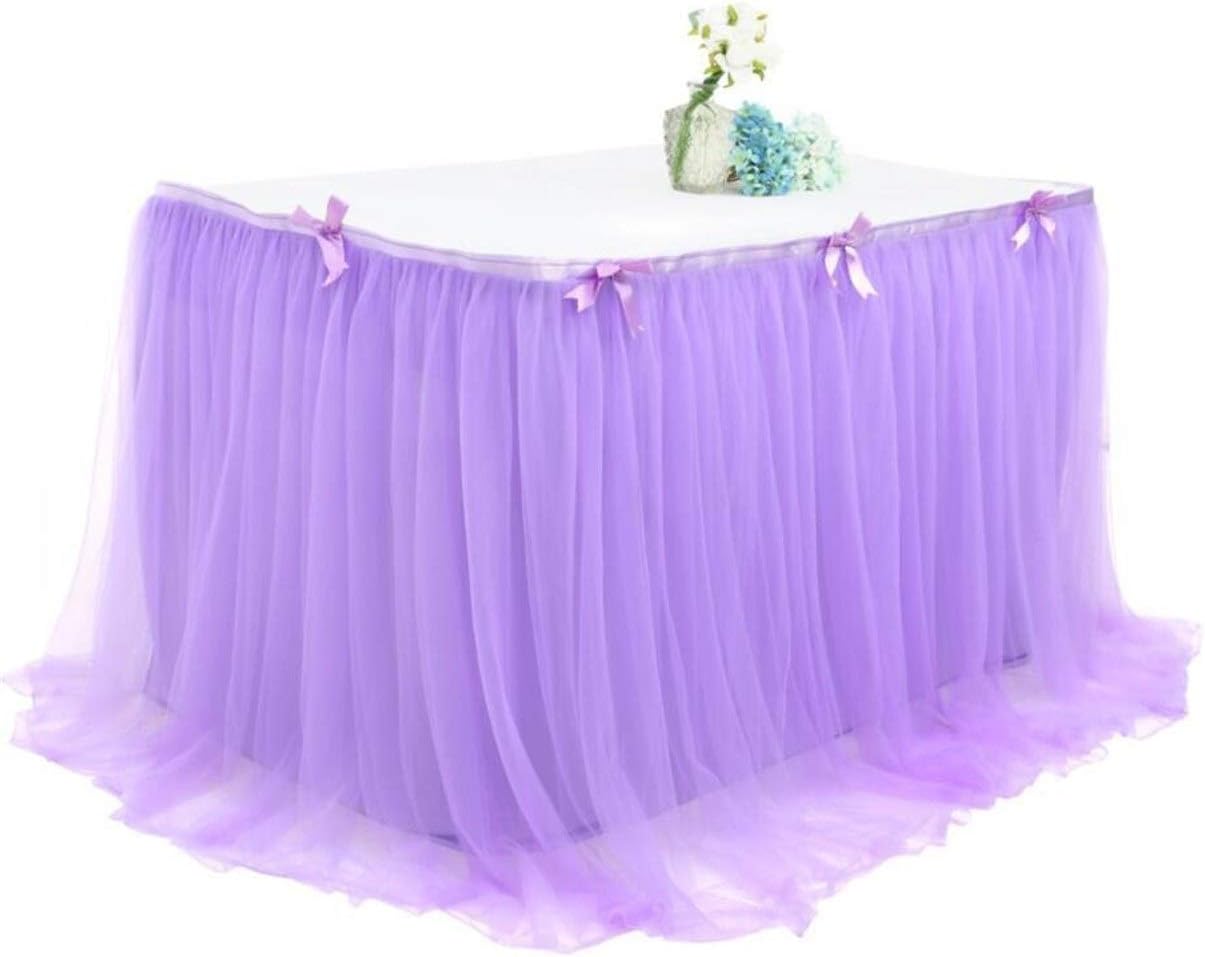 Zreed Fine Birthday Party Dessert Table Decoration Net Yarn Table Skirt Halloween Party Table Skirt For Home Color Purple Size 450x76cm Amazon Co Uk Kitchen Home
