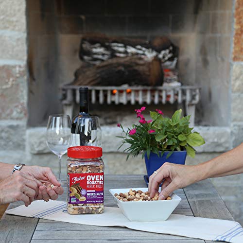 Fisher Snack Oven Roasted Never Fried Mixed Nuts with Peanuts, 24