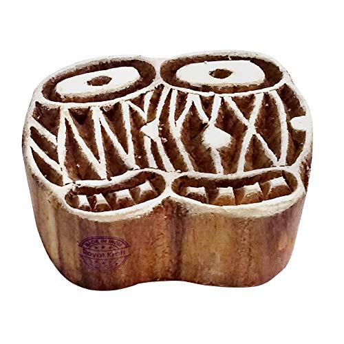 Fancy Wooden Stamps Tabla Drum Pattern Printing Blocks - Thumbnail 4