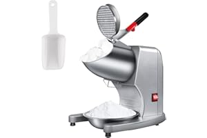 Electric Ice Crusher Snow Cone Machine 110V Stainless Steel Dual Blades,2000r/min 95kgs/hr for Home,Commercial