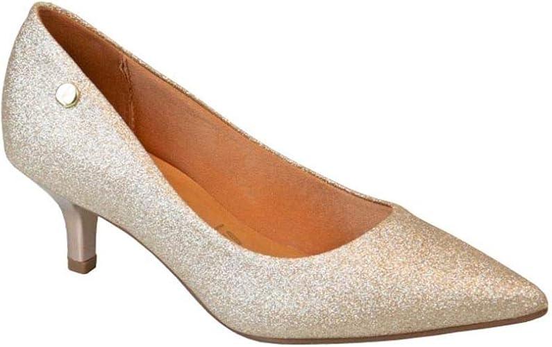 scarpin dourado vizzano