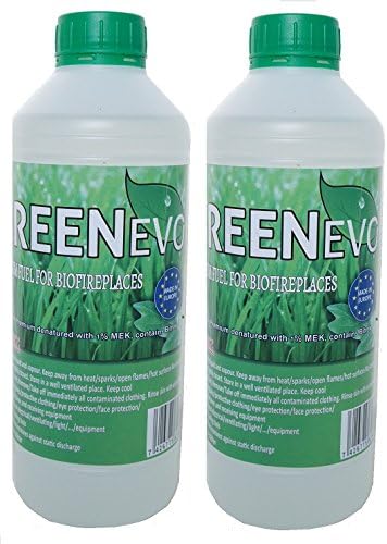 GreenEvo 2 X 1L BIO FUEL, BIO ETHANOL LIQUID FIRE