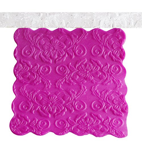 Textured Rolling Pin, Acrylic Rolling Pins Non-Stick Sugar-craft Cake Decoration Colorful Fondant Pasta Roller Embossed Patterned Mold DIY Lightweight Rolling Pin Kitchen Accessories(Style 1,style A)