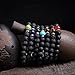 YOGA GEMSTONE JEWELRY7Pcs 7Chakra Gemstone Stretch Bracelet with Jewelry Bag& Meaning Card Natural Stones Charm Diffuser Bracelet Yoga Reiki Prayer Beads Lucky Lava Bracelet Unisex Christmas Birthday