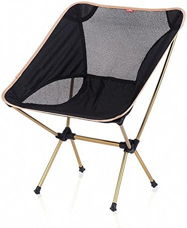 Heavy Duty Aluminium Alloy Stool Foldable Camping Chair Lightweight Portable Chair for Backapcking Travle Fishing Beach Outdoor Party (Gold)