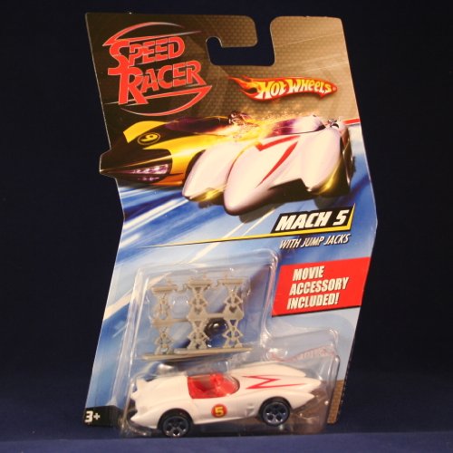 MACH 5 RACE CAR WITH JUMP JACKS Hot Wheels SPEED RACER 1:64 Scale Movie Vehicle