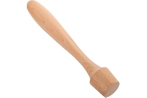 PRETYZOOM 1Pc Wooden Cocktail Muddler Ice Crusher Bar Mixer - Ergonomic Beech Wood Stirring Rod for Cocktails and More