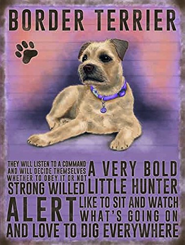 Border Terrier small steel sign (og 2015)