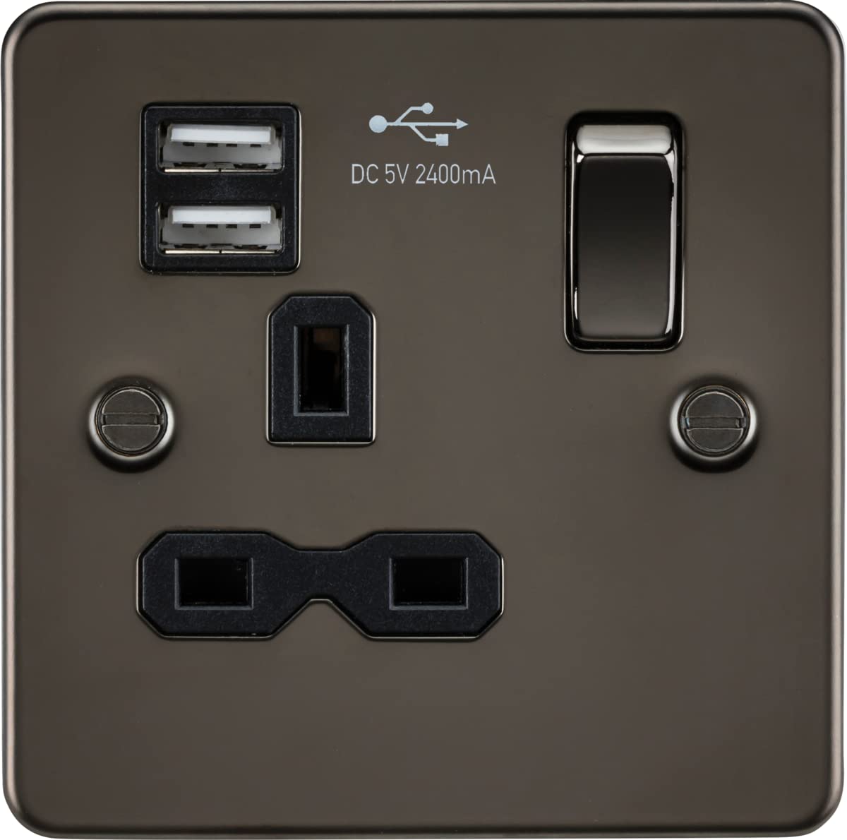 Knightsbridge Flat Plate Socket, Gunmetal