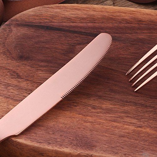 20-Piece Rose Gold Flatware Silverware Set, Bisda Stainless Steel Cutlery Sets, Multipurpose Use for Home, Kitchen, Restaurant, Hotel Tableware Utensil Service for 4