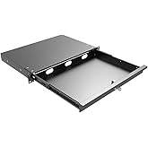 QiaoYoubang 1U Server Cabinet Case 19 Inch Rack Mount Lockable Drawer with Key, 12.6 Inch Depth (1U)