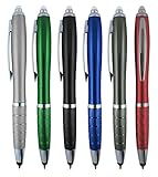 3-1 Twist Action Multi-Function, Ball point Black Ink Pen, Capacitive Stylus for Touchscreen Devices, LED Flashlight, Medical Pen Light,For Home,Work,Doctors, and Nurses By SyPen (Multi-Color 5-Pack)