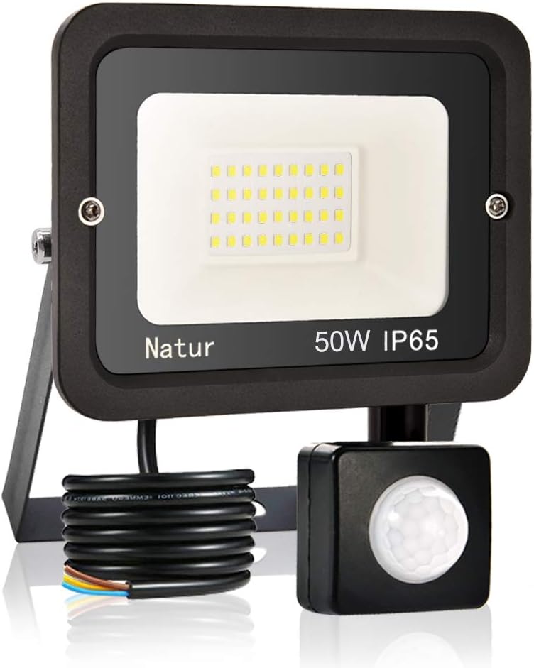 50W Security Lights Outdoor Motion Sensor, LED Floodlight 5000 Lumen