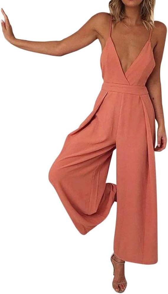 Homebaby Jumpsuit da donna Elegante Sexy Papillon Pantaloni Lunghi