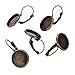 Beadthoven 10pcs Antique Bronze Earrings Making Supplies Brass Lever Back Hoop Bezel Earring Components for DIY Domed Cabochons Earrings with 16mm Round Tray Lead Free & Cadmium Free & Nickel Free