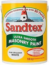 Sandtex 5 Litre Masonry Paint Ultra Smooth Brickwork White view 2