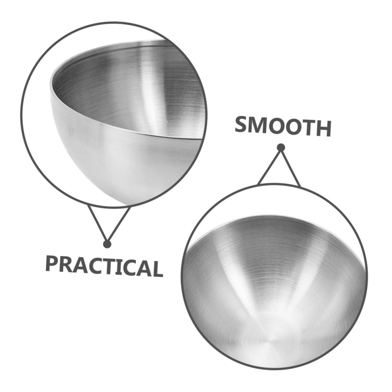 Zerodeko 2 Stück Ramen Nudelschüssel Edelstahl Schalen Koreanische Schalen Metall Pho Suppe Schüssel Servierschalen für Getreide Reissuppe Nudeln Salat 12 cm Silber Silber 3