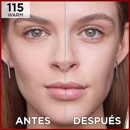 L'Oréal Paris - Base mate de alta cobertura, Resistente à água - Durável - Leve e matificante - FPS 25 - Infalível 32H Matte Cover - Ton: 115 Gold - 30 ml