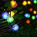 easyDecor Solar String Lights 23ft 50 LED 8 Modes Chuzzle Ball Fairy Christmas String Lights for Outdoor Indoor Party Wedding Holiday Patio Lawn Garden Decorations (Multi Color)