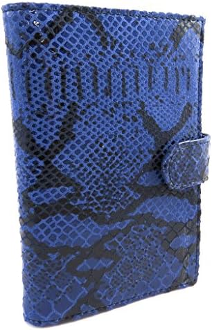 Leather door car papers 'Frandi' blue python.