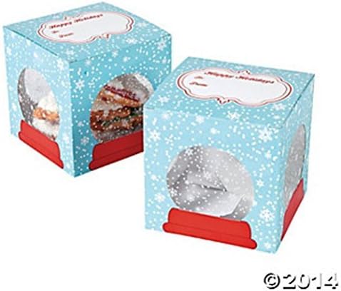 Popcandy Christmas Snow Globe Treat Cookie Boxes (Lot Of 12 Boxes) New Snow To: From: