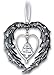 Memorial Remembrance Ornament - 'in Our Hearts at Christmas' - Pewter Heart Shaped Angel Wings with Jewels - in Loving Memory - Gift-Storage Bag Included - 3.5