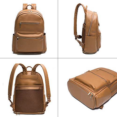 Leather Diaper bag Backpack by Mominside, Backpack for Women, Baby Bag (Brown)