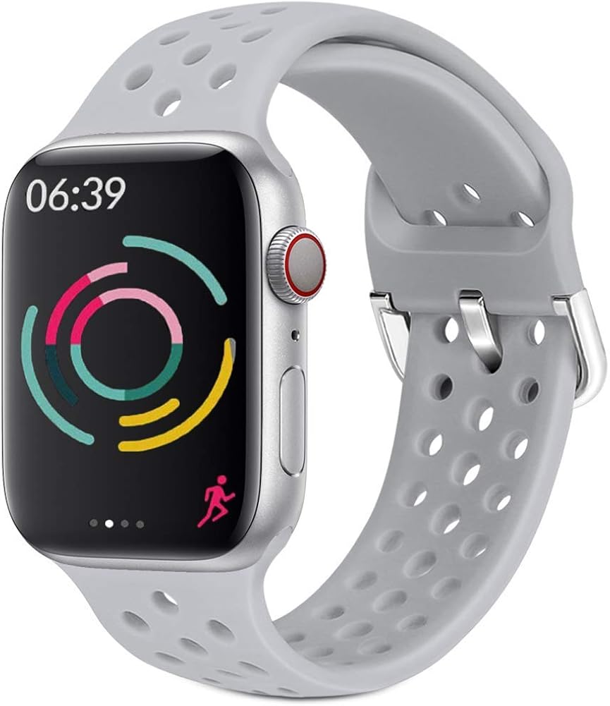 Apple Watch Series 6 44mm Armband Hspcam Silikon-Armband für Apple Watch, 44 mm, 42 mm, 40 mm, 38 mm