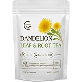 Organic Dandelion Leaf &amp; Root Tea, Supports Kidney Function and Healthy Digestion, Caffeine Free, 40 Tea Bags