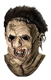 Texas Chainsaw Massacre Costume with Leather Face Deluxe Overhead Mask, Gray, One Size