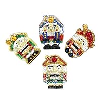 5D DIY Key Chain Set Full Drill Diamond Painting Kits for Adults, Kids Bag Decoration, Charm Backpack, Shoulder Bag Nutcracker Drink 4 Pack by Toyvip