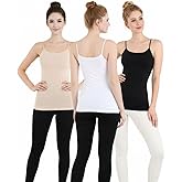 Women’s Seamless Camisole Tank Top – Fitted Stretch Layering Cami with Thin Straps, Everyday Essential, Made in USA
