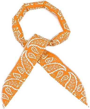 JellyBeadZ Brand - Hydrating Water Bead Neck Bandana -Cooling Sports Scarf - Orange Bandana Pattern …