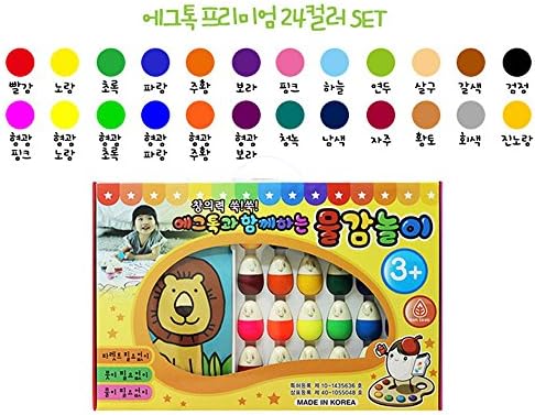 Eggtok Premium Washable Egg Shaped Kids Paint Set NO CUPS, NO BRUSH, NO MESS(24 color)