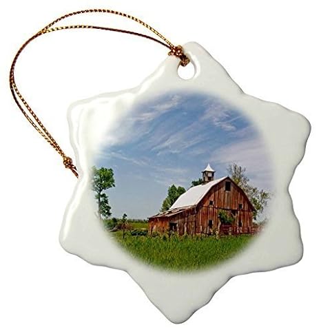 Novelty Christmas Decorations Usa Kansas Old Red Barn Porcelain