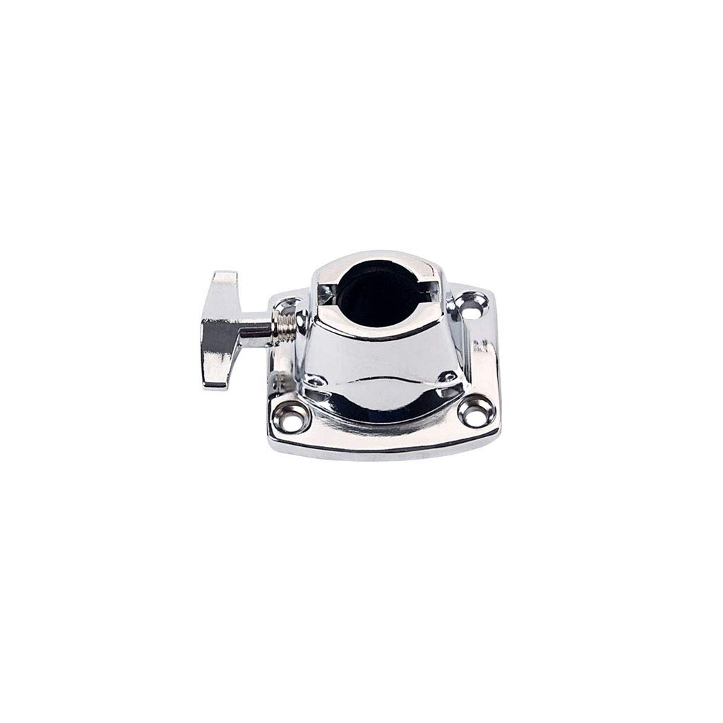 Alnicov Drum Kit Holder Base Plate Tom Cymbal Holder Clamp Musical Instrument Parts Zinc Alloy Drum Clamp Mounts Rack Bar，Chrome