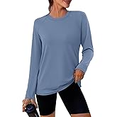 WIHOLL Workout Tops for Women Long Sleeve Sun Shirt UPF 50+ UV Protection Running Hiking Clothes Quick Dry Athletic Tops