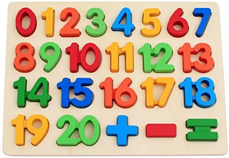 Kids Wooden ABC Uppercase and Lowercase Alphabet Jigsaw Puzzle, Multicolored Wood 1-20 Number Big Large Alphabet Puzzle 220x300x10mm (Numbers Puzzle)